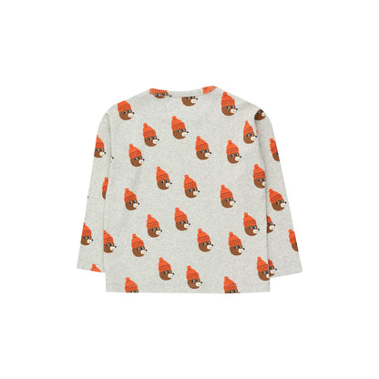 儿童灰色印花棉T恤