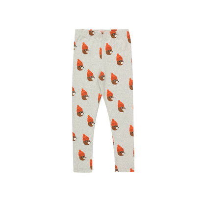 儿童灰色印花棉打底裤