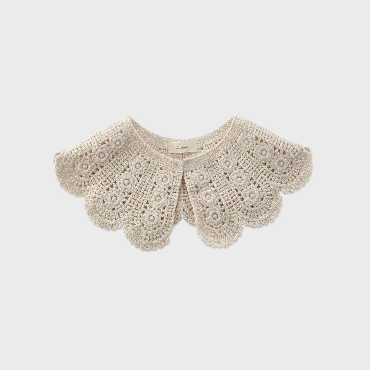 女童白色针织可拆卸衣领