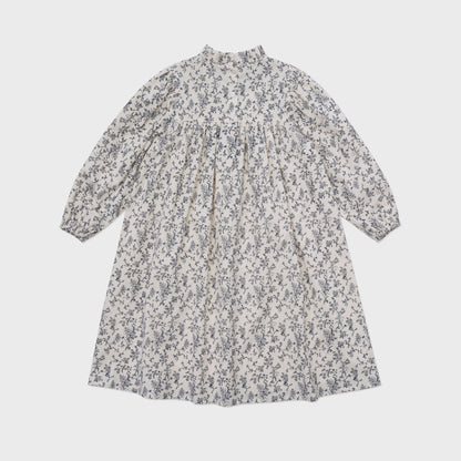 女童粉色花朵棉连衣裙