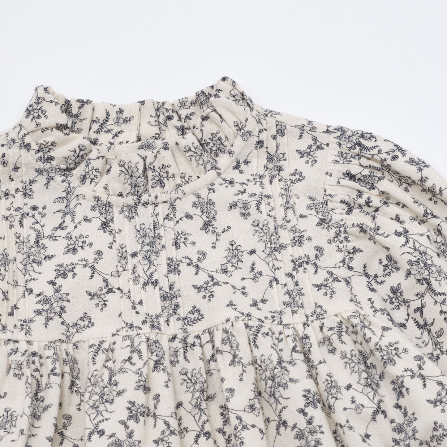 女童粉色花朵棉连衣裙