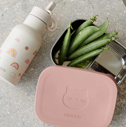 儿童深玫瑰粉猫咪饭盒