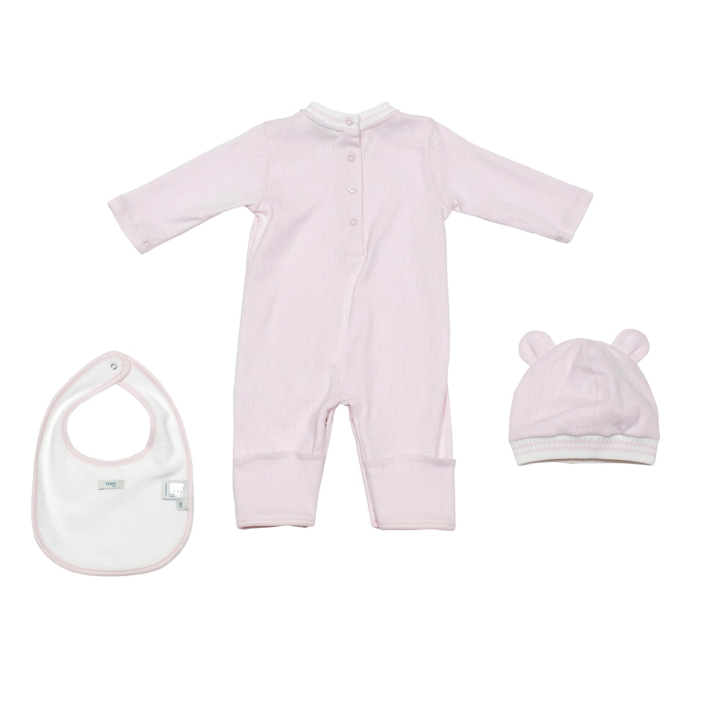 女婴粉色棉连体衣套装