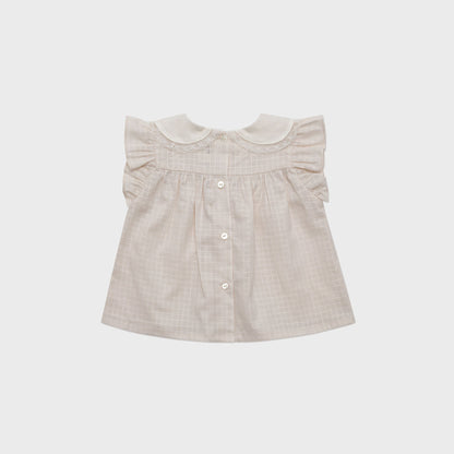 女婴米色刺绣棉上衣