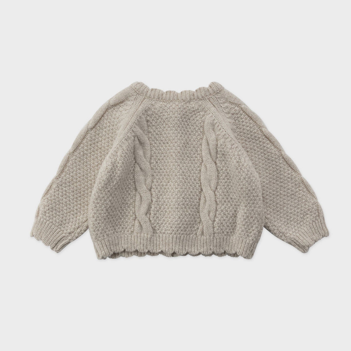 女婴米色羊毛开衫