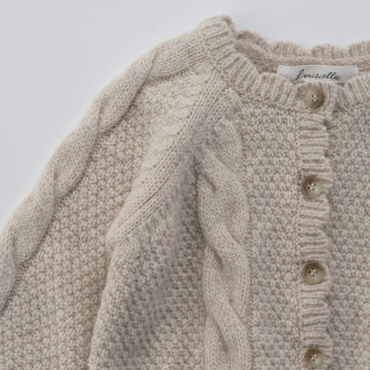 女婴米色羊毛开衫