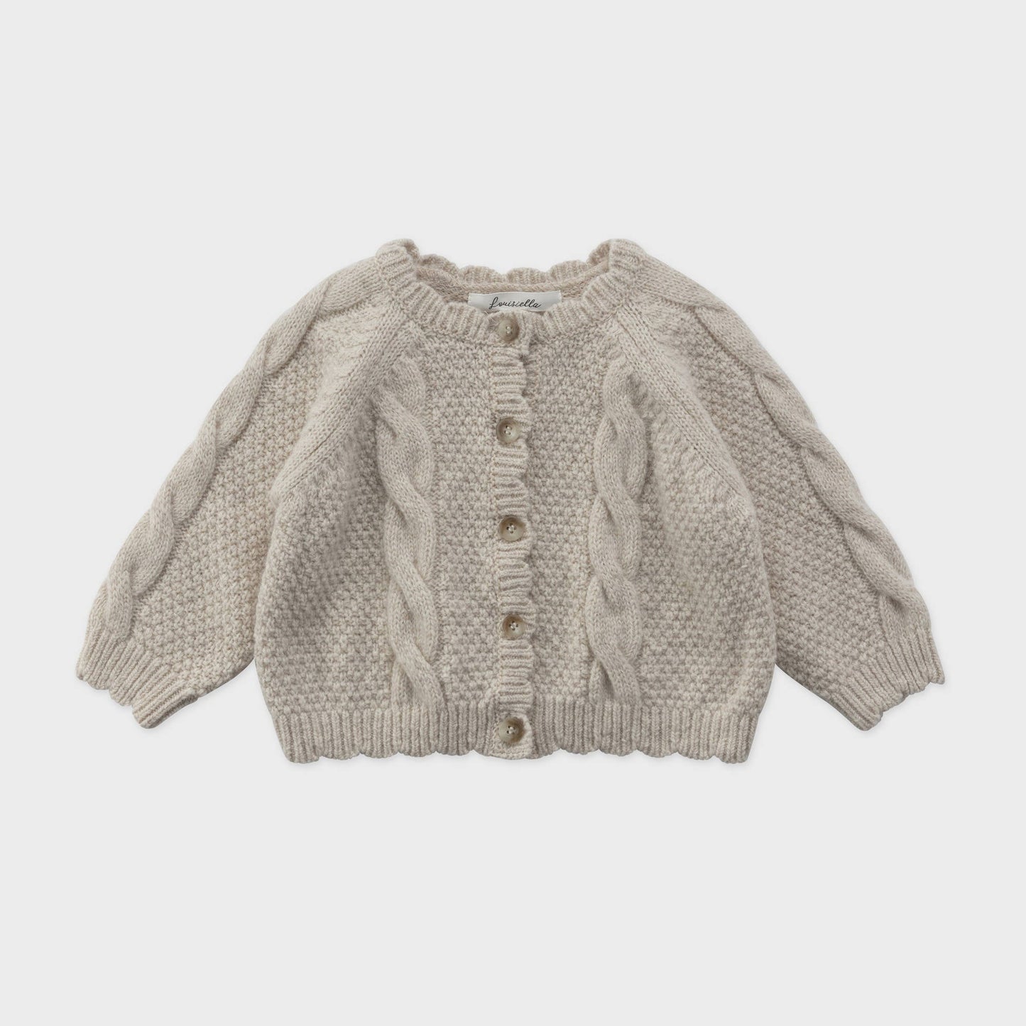 女婴米色羊毛开衫