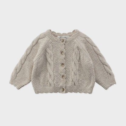 女婴米色羊毛开衫