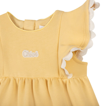 女婴黄色Logo连衣裙