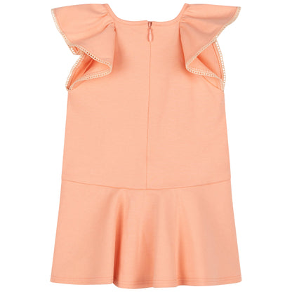 女婴浅粉色棉连衣裙