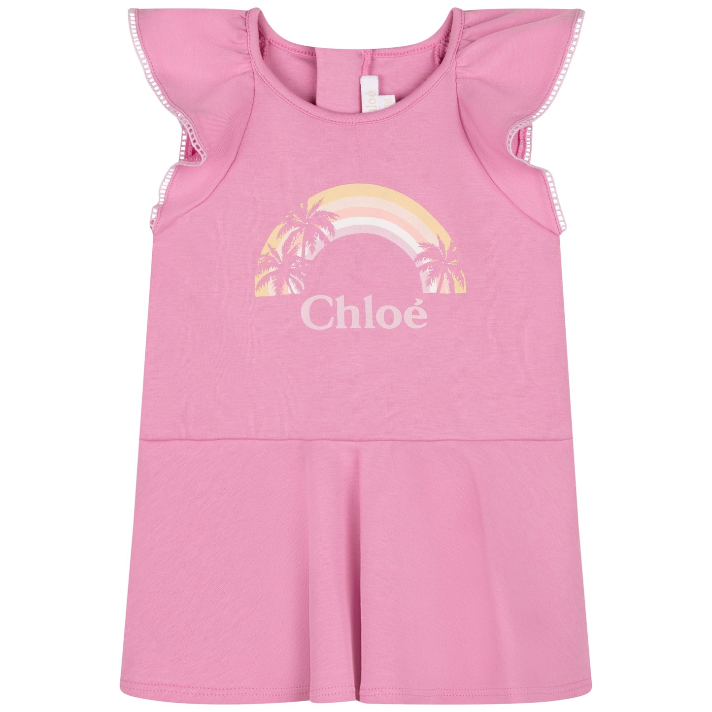 女婴粉色棉连衣裙