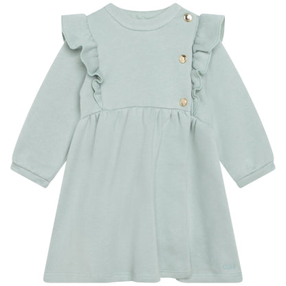 女婴青色棉连衣裙