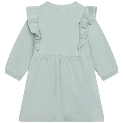 女婴青色棉连衣裙