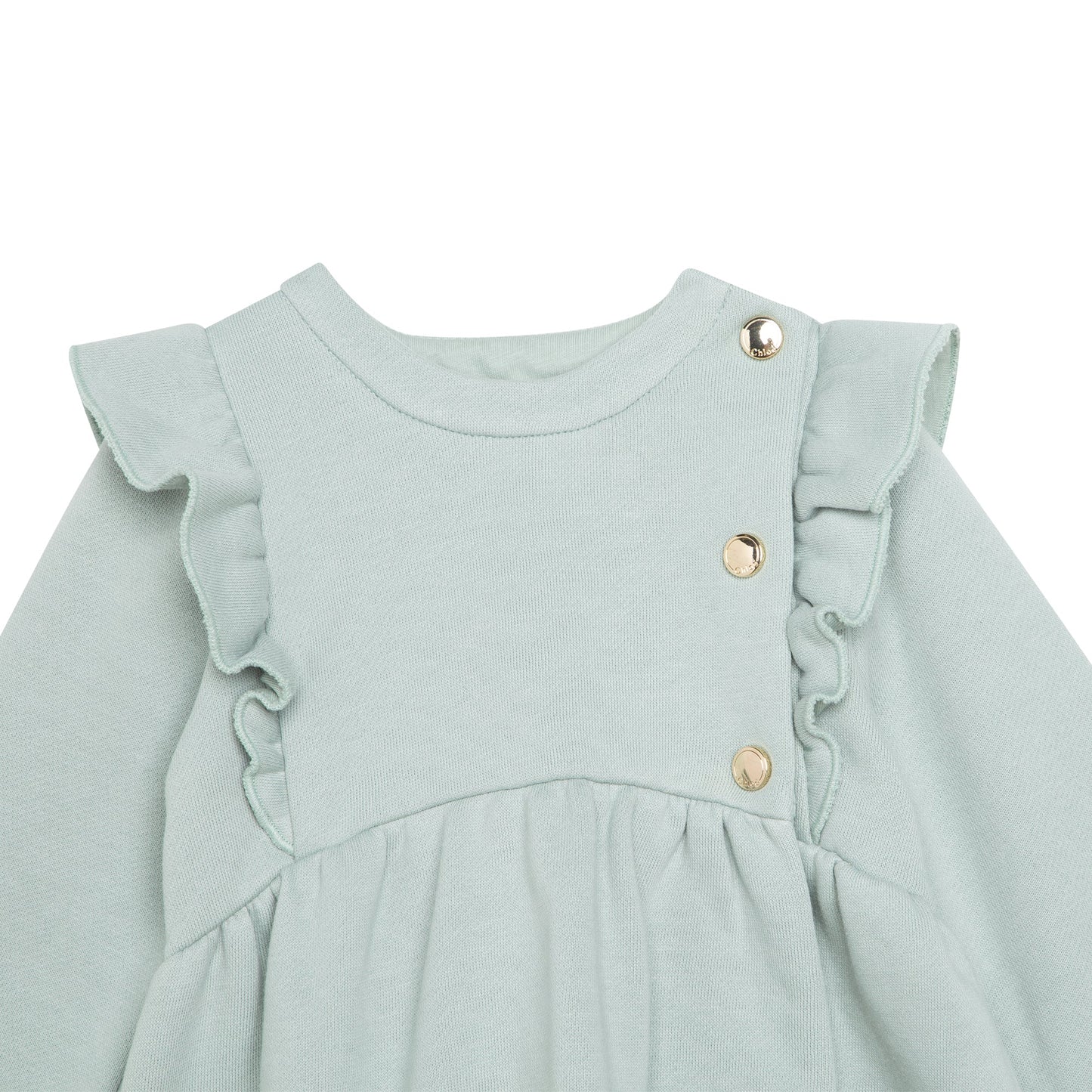 女婴青色棉连衣裙