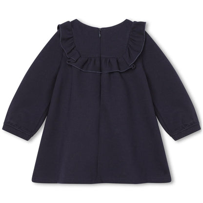 女婴蓝色刺绣连衣裙