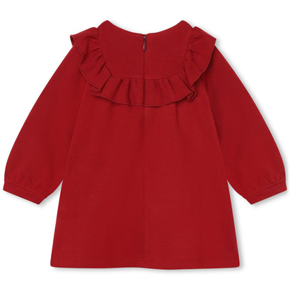 女婴红色刺绣连衣裙