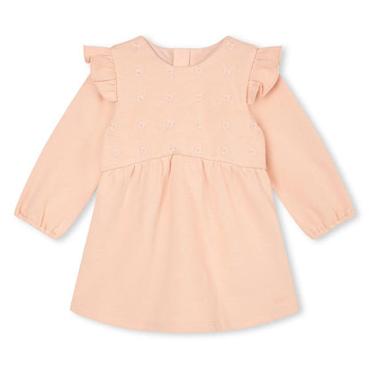 女婴粉色棉连衣裙