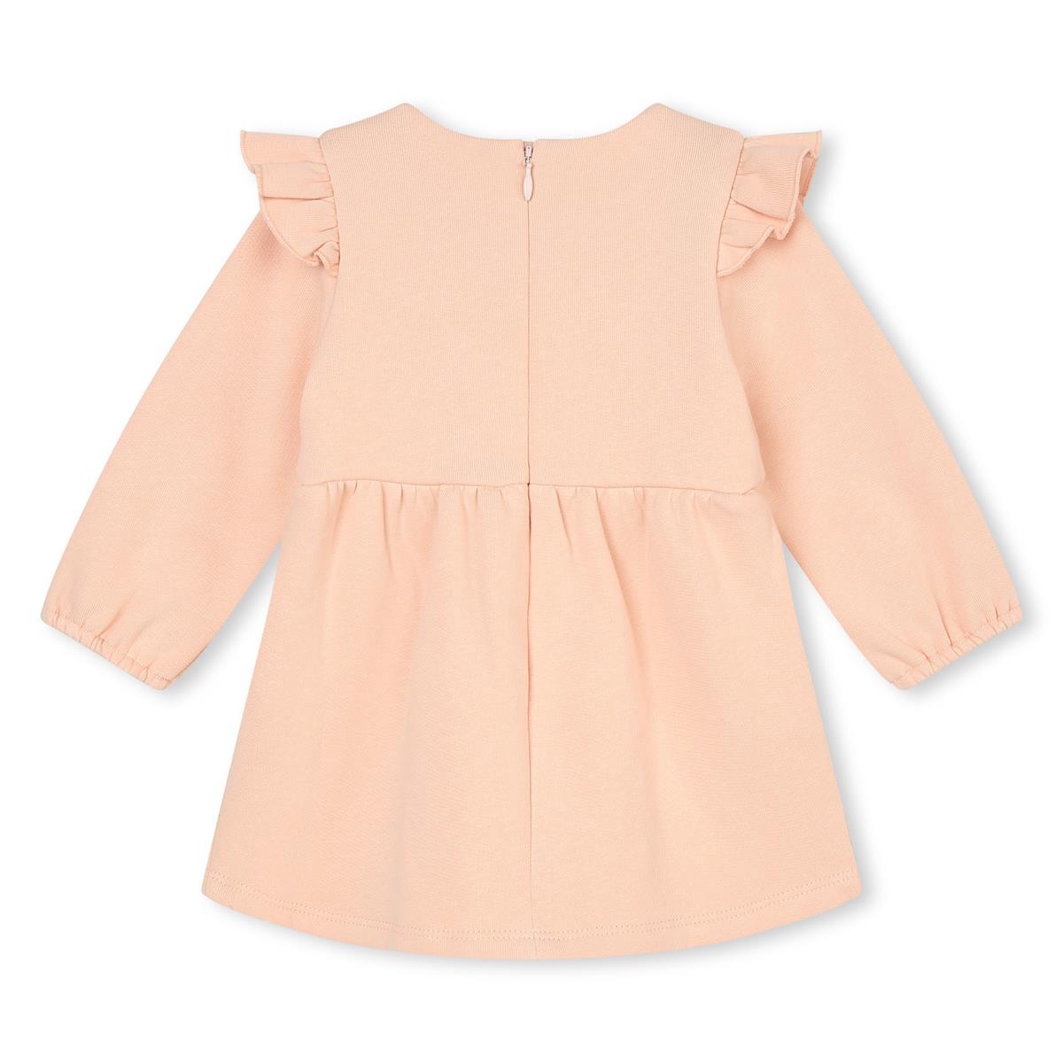 女婴粉色棉连衣裙