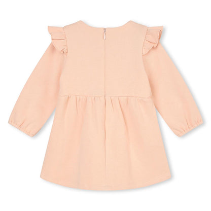 女婴粉色棉连衣裙