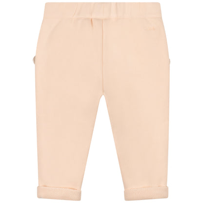 女婴粉色棉长裤