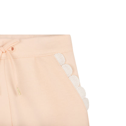 女婴粉色棉长裤