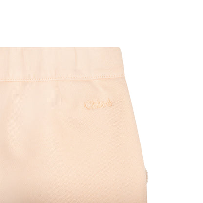 女婴粉色棉长裤