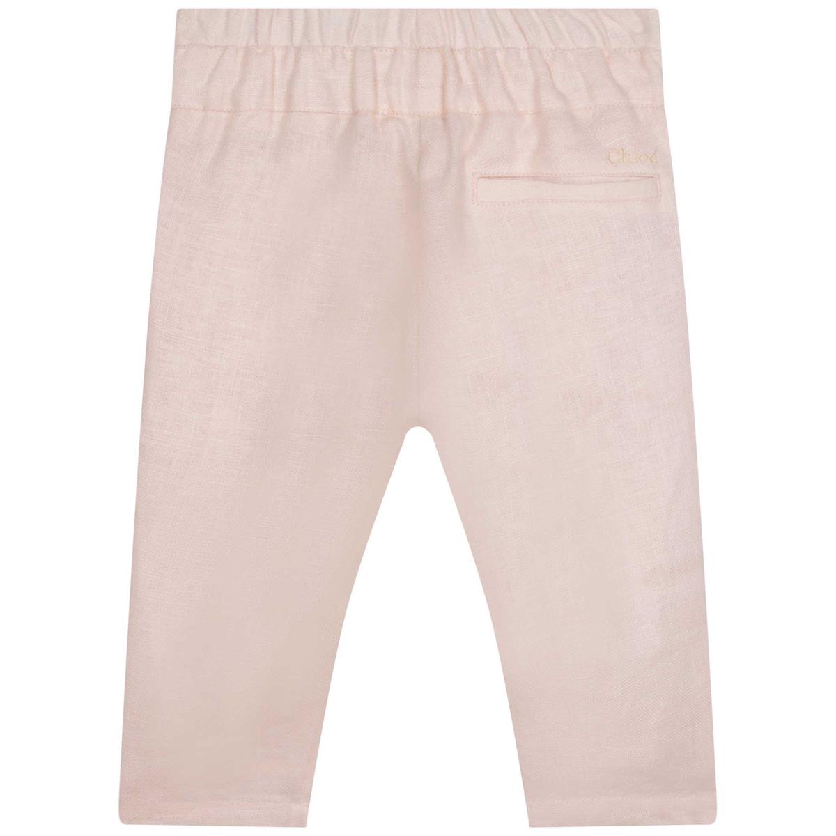 女婴玫瑰粉长裤