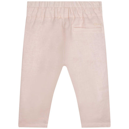 女婴玫瑰粉长裤