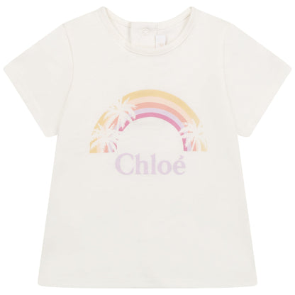 女婴白色Logo棉T恤