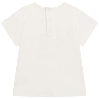 女婴白色Logo棉T恤