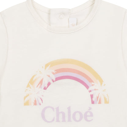 女婴白色Logo棉T恤