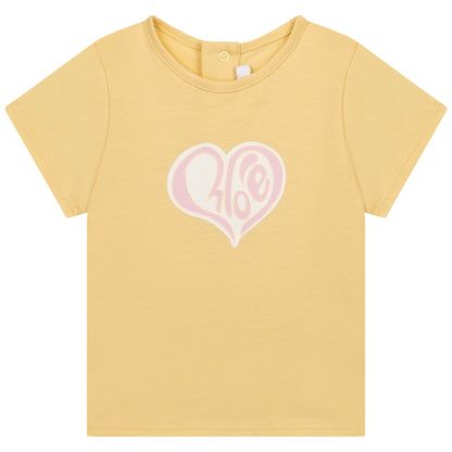 婴儿黄色棉T恤
