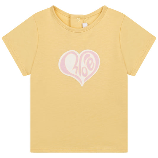婴儿黄色棉T恤
