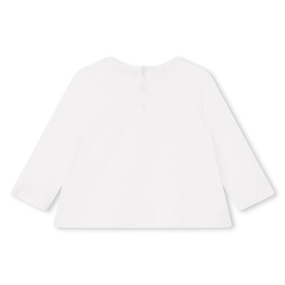 女婴白色Logo棉T恤