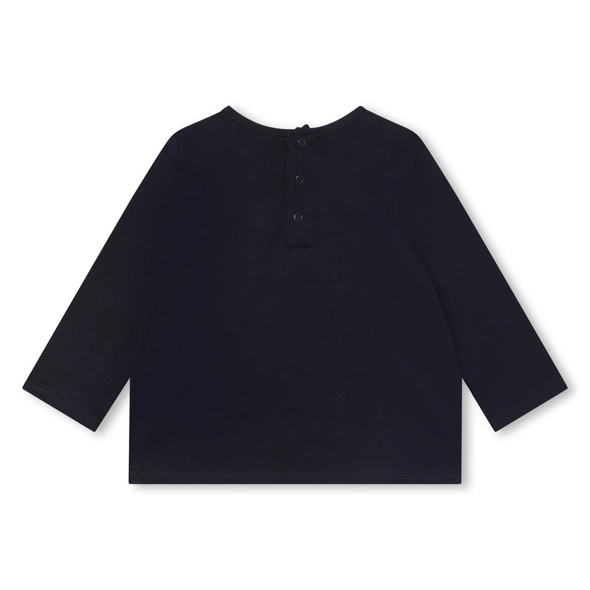 女婴蓝色Logo棉T恤