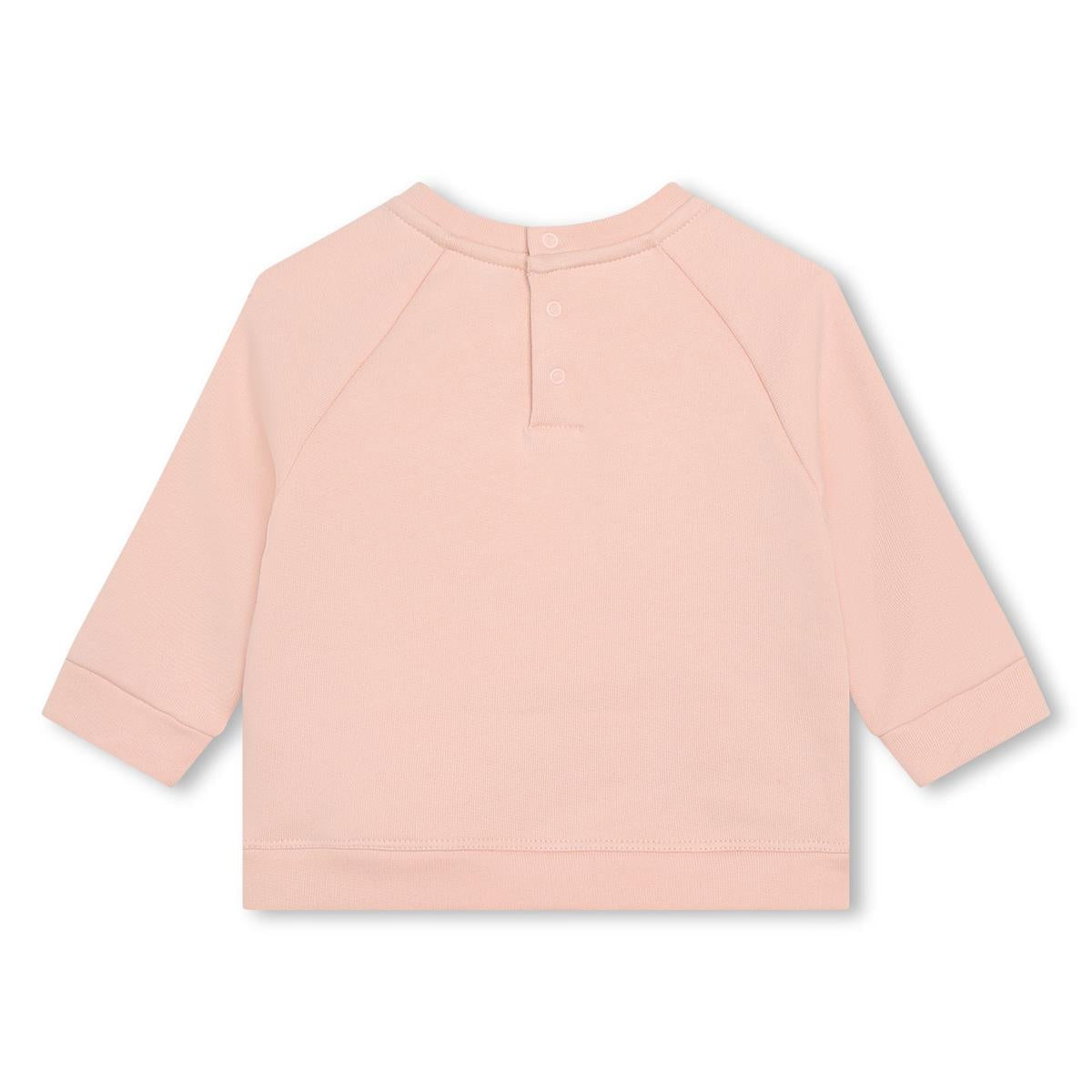 女婴粉色Logo棉卫衣