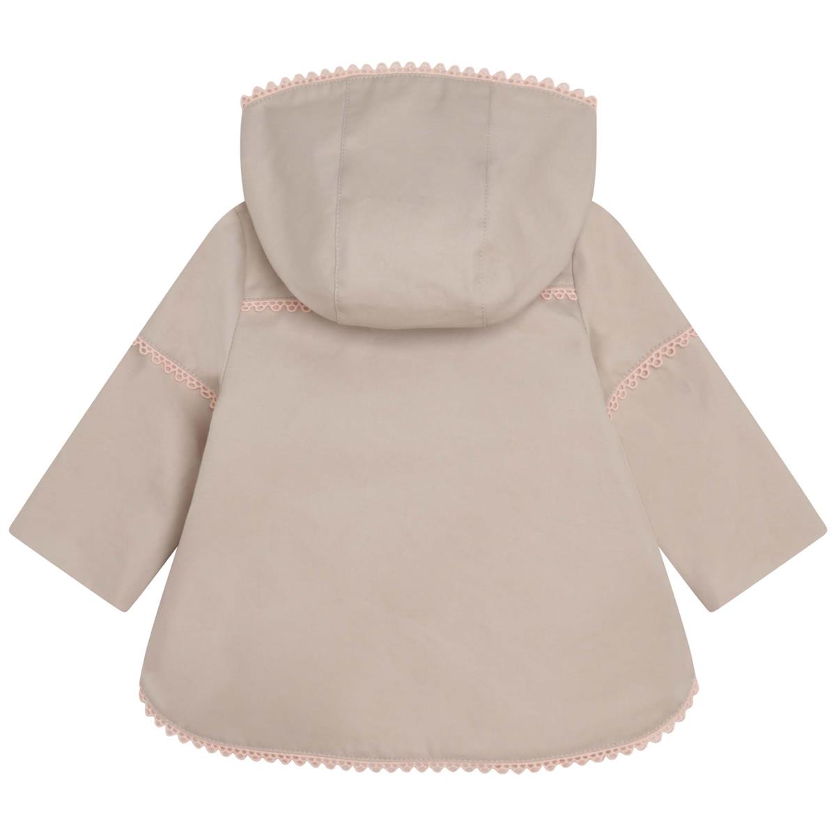 女婴米色连帽外套