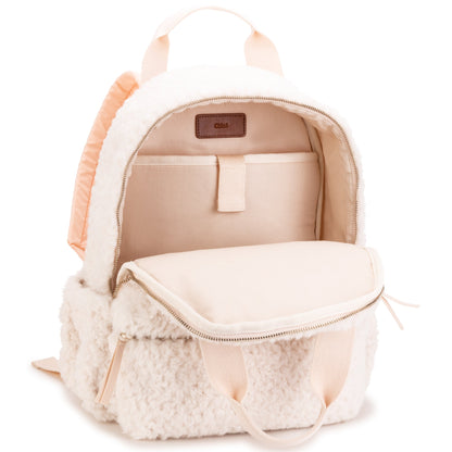 女童象牙白人造皮背包 (40cm)