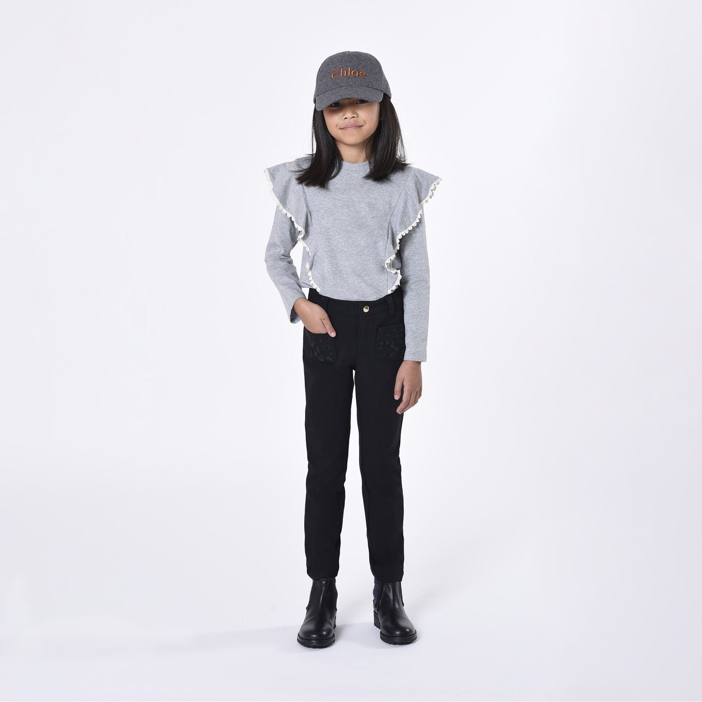 女童灰色Logo棒球帽