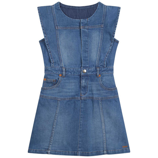 女童牛仔蓝色连衣裙