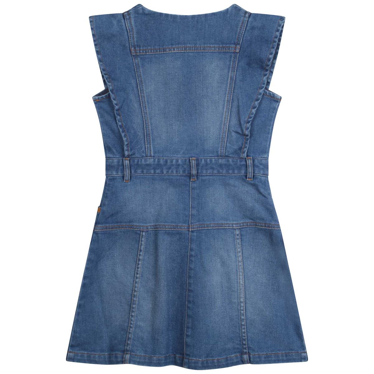 女童牛仔蓝色连衣裙