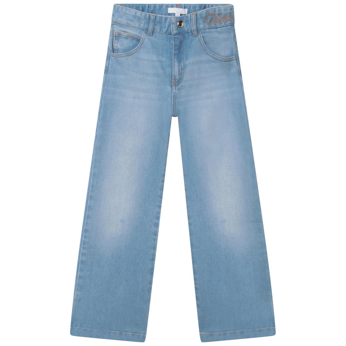 女童牛仔蓝色长裤