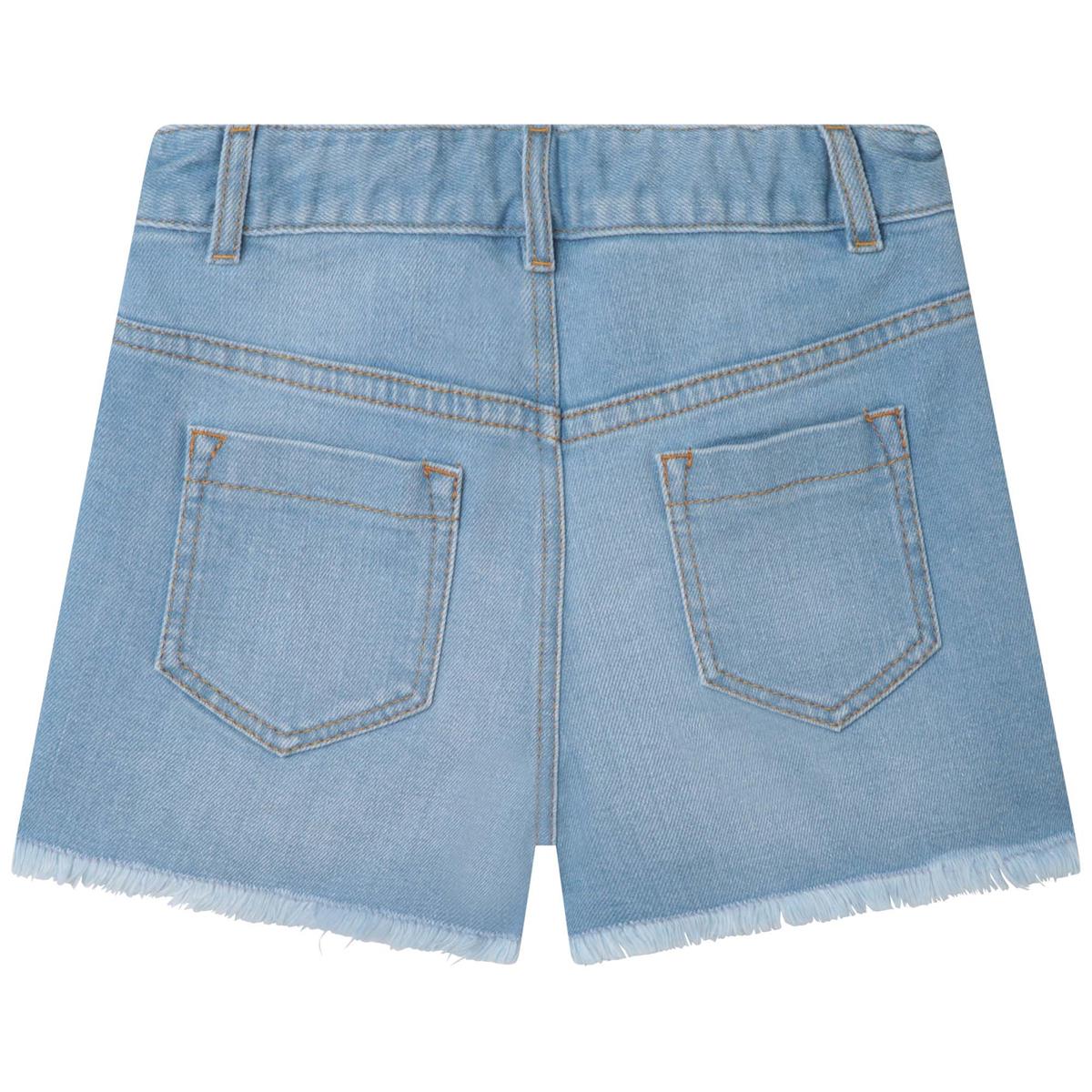 女童蓝色牛仔短裤