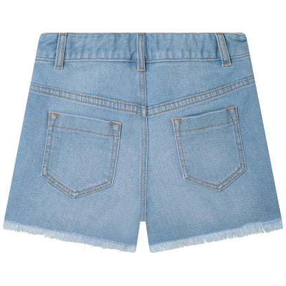 女童蓝色牛仔短裤
