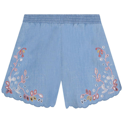 女童蓝色短裤