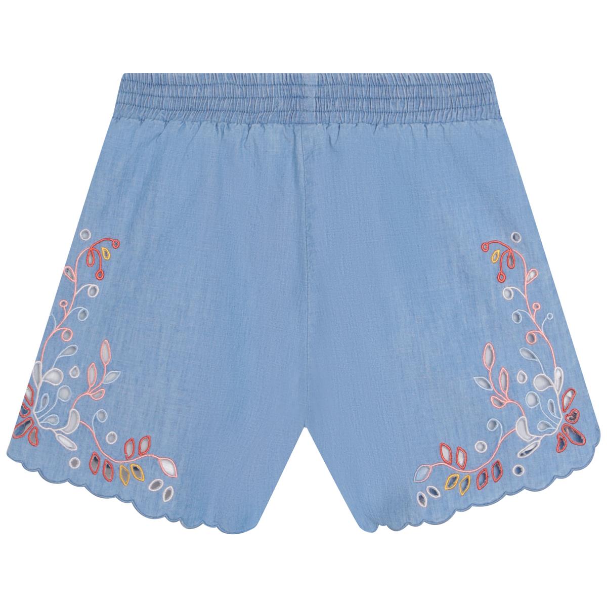 女童蓝色短裤