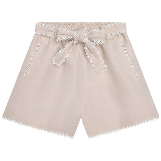 女童米色短裤
