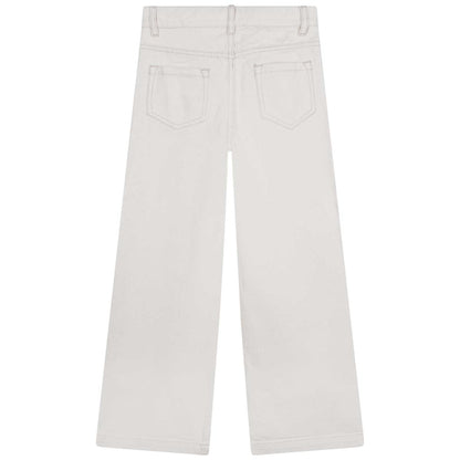 女童白色牛仔长裤