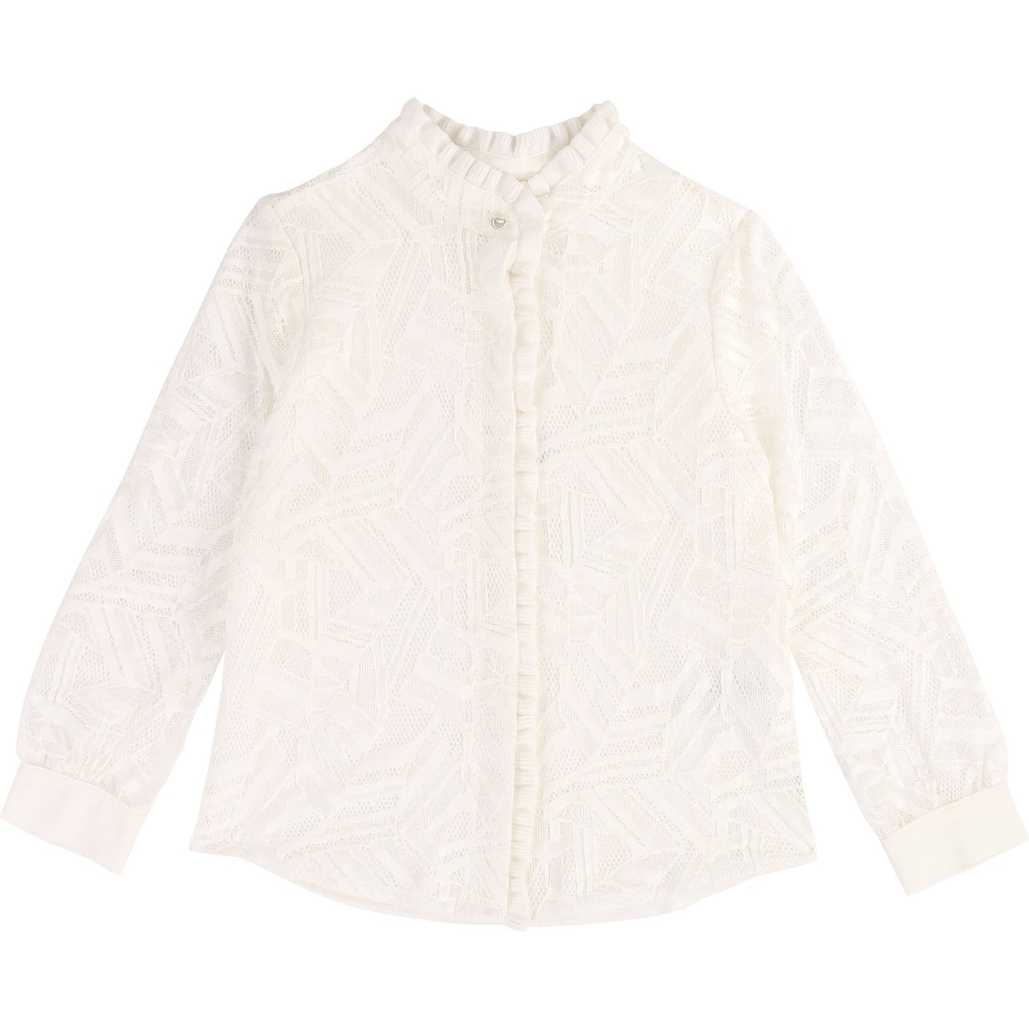 女童白色印花衬衫