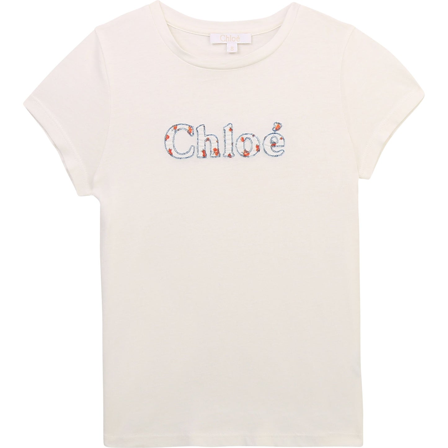 Girls White Logo Cotton T-Shirt